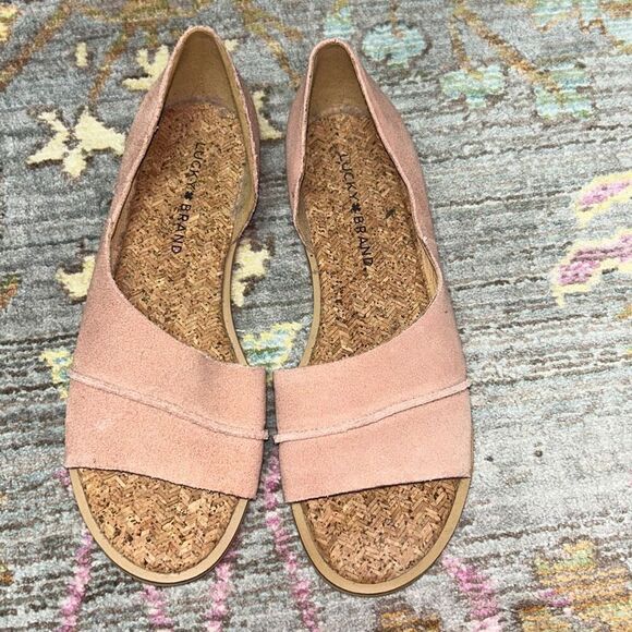 Lucky brand fentin blush suede flats sz 7 - Picture 1 of 3
